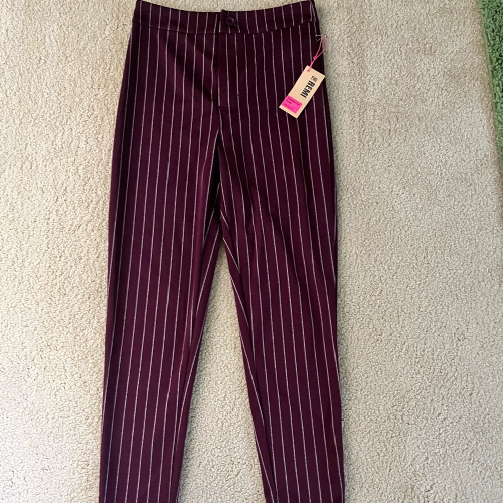 NWT Forever 21 Maroon Stretchy Slacks Size M